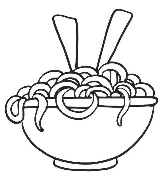 Spaghetti noodles coloring sheet for kids coloring pages coloring books coloring pages for kids