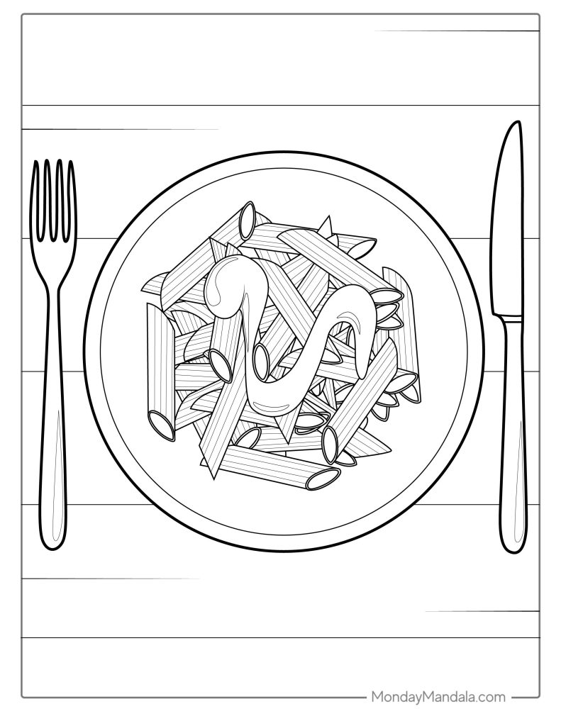 Food coloring pages free pdf printables