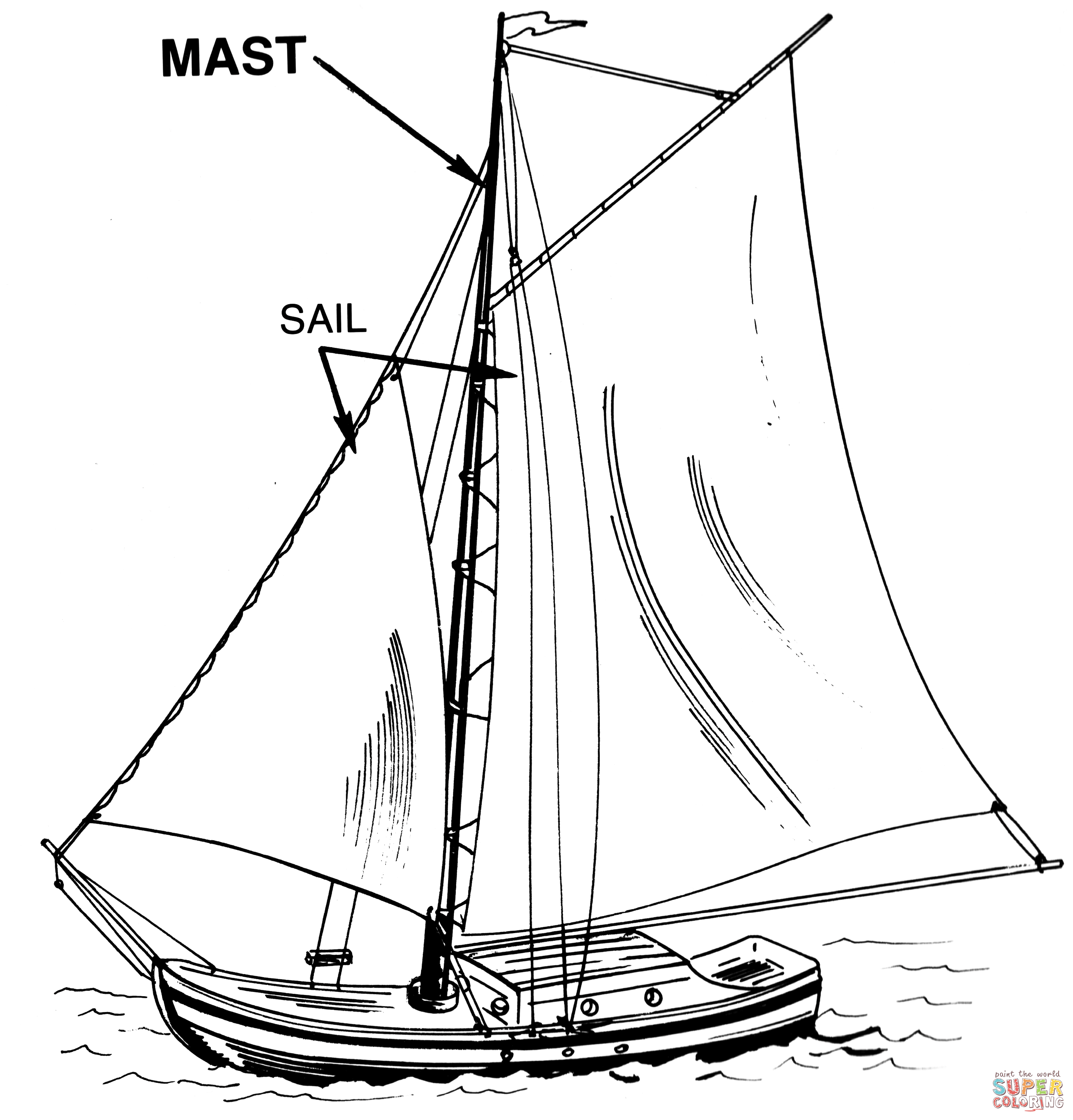 Mast coloring page free printable coloring pages