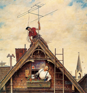 The lineman by norman rockwell