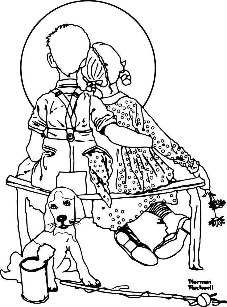 Norman rockwell coloring pages