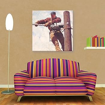 Fengcheng the lineman by norman rockwell cool poster art prints wall painting artworks posters hanging picture gift bedroom home decor xinchxcm home