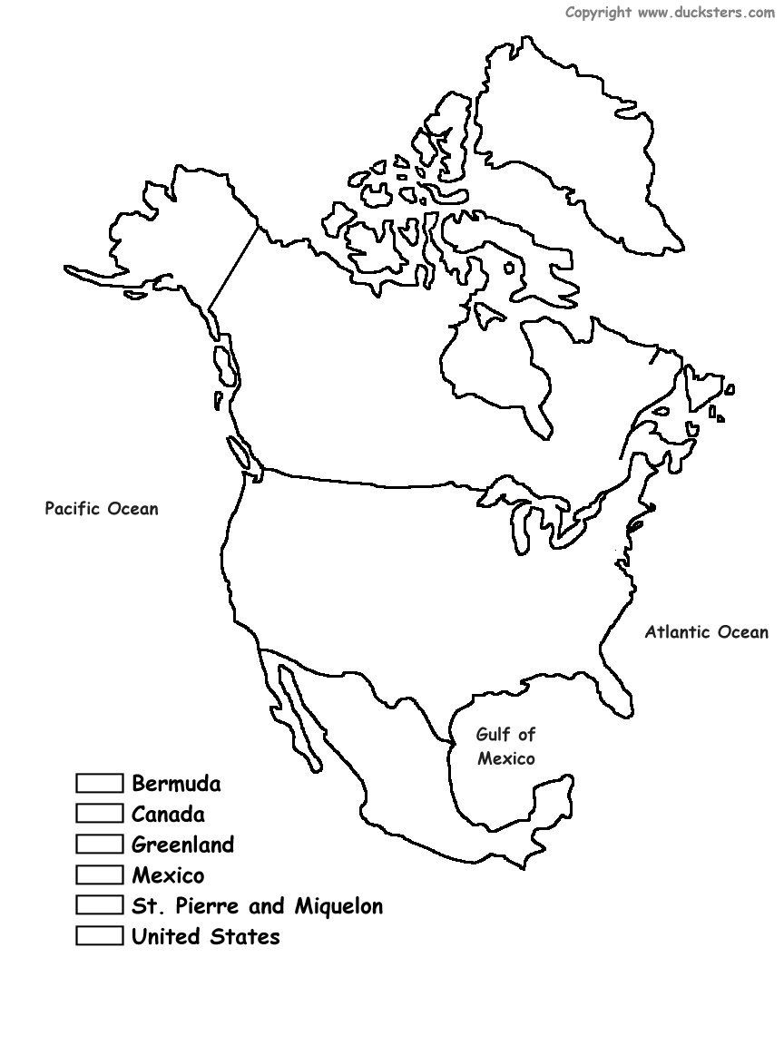 North america coloring map of countries geography for kids north america map america map