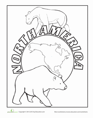 North america worksheet education coloring pages north american animals north america