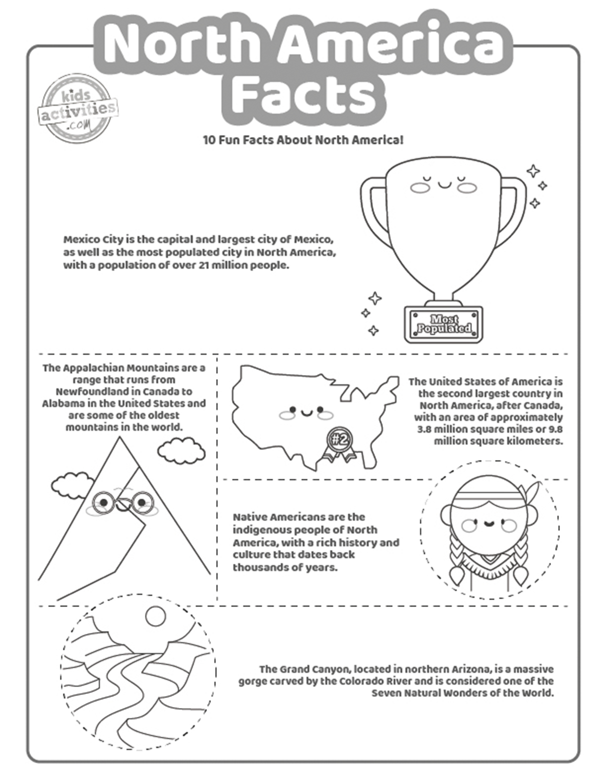 Fun facts about north america free printables kids activities blog