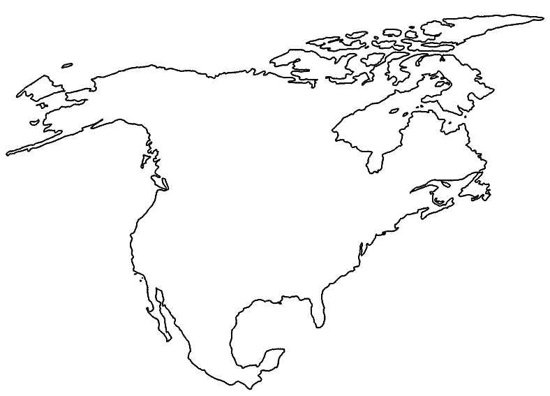 Coloring north america picture