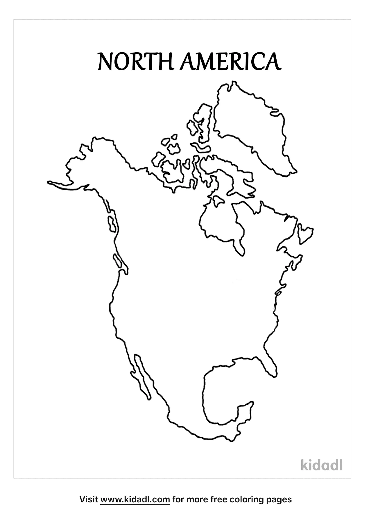 Free north america map coloring page coloring page printables
