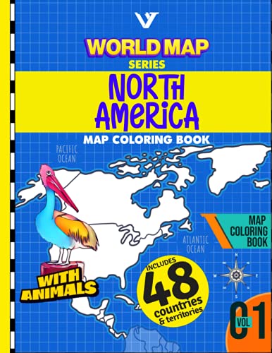 North america map coloring book