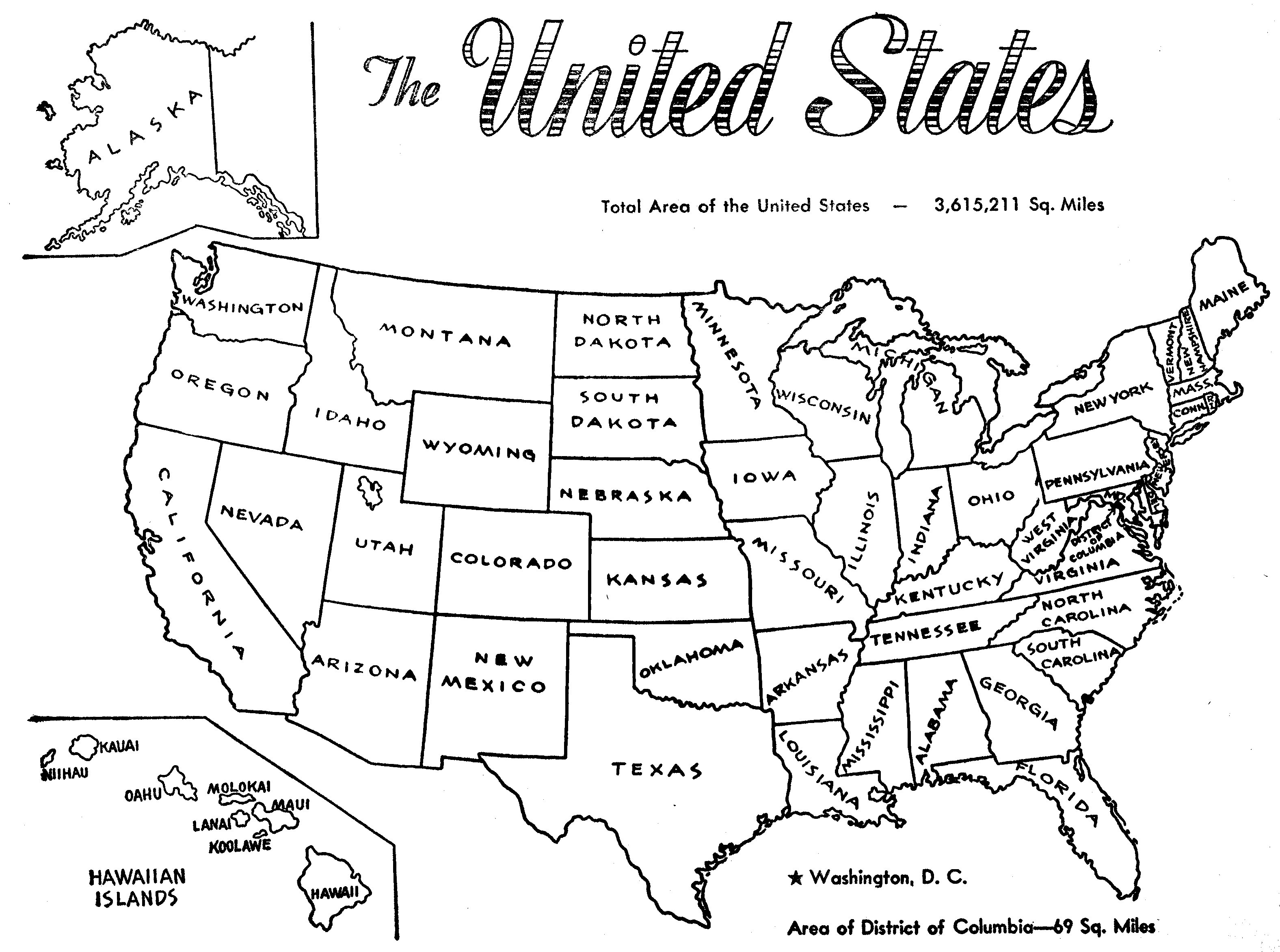 Us map coloring pages