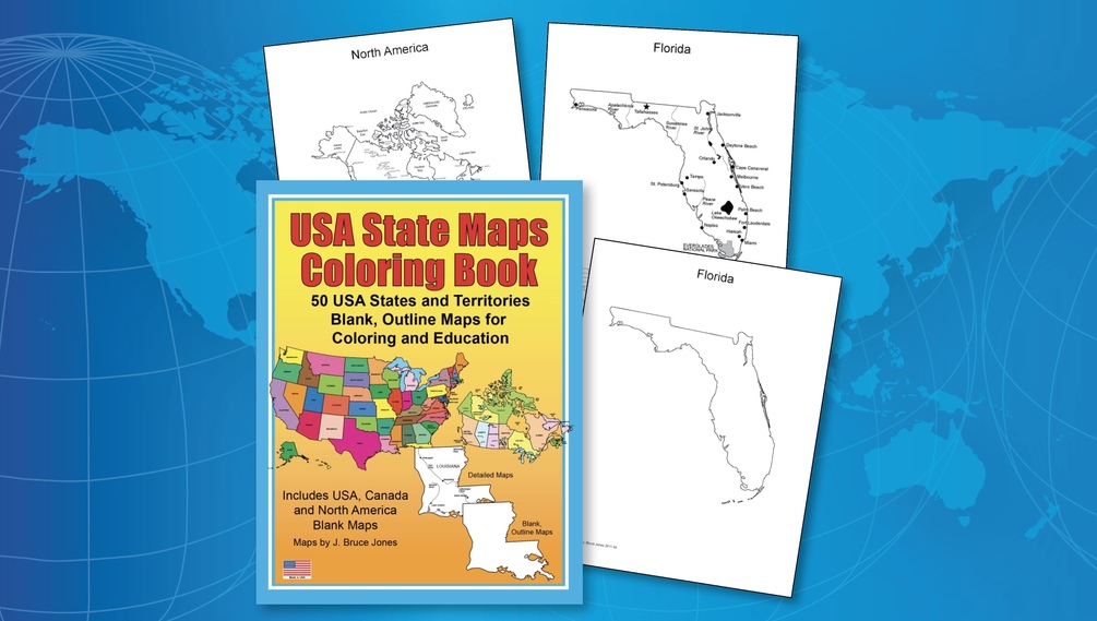 Usa state maps states printable pdf coloring book