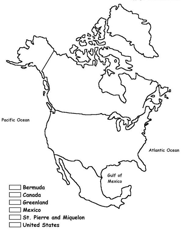 North america coloring page
