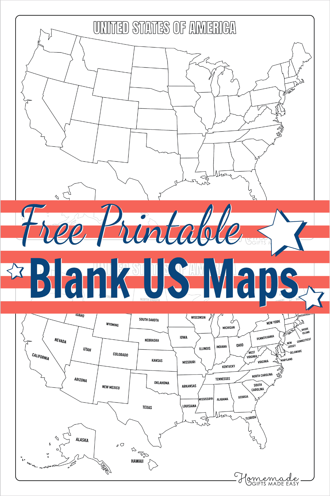 Free printable blank us map