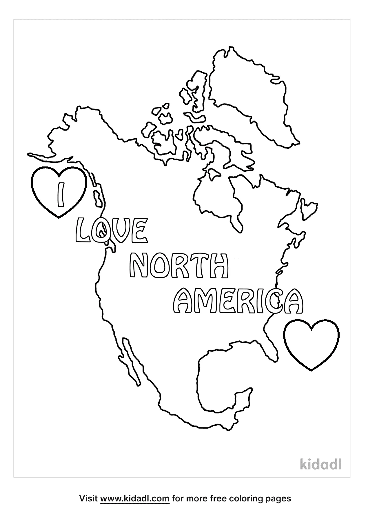 Free north america map coloring page coloring page printables