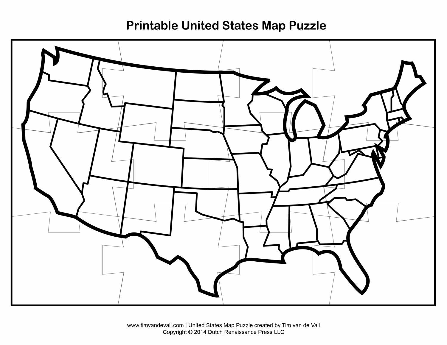 United states map puzzle â tims printables