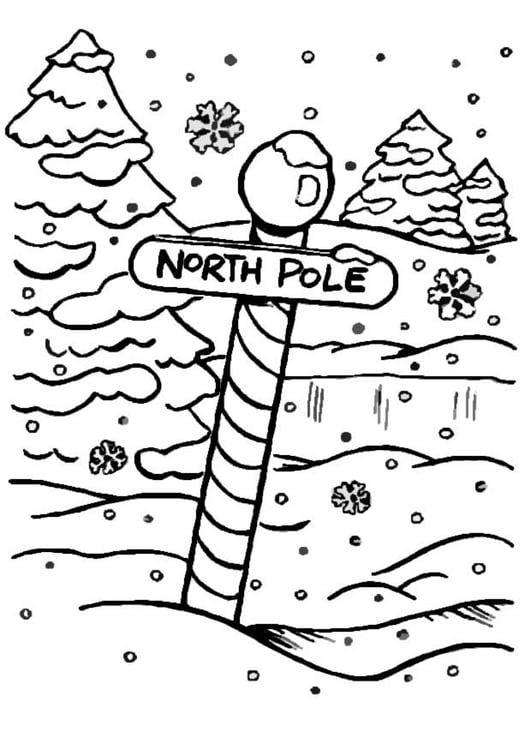 Coloring page north pole