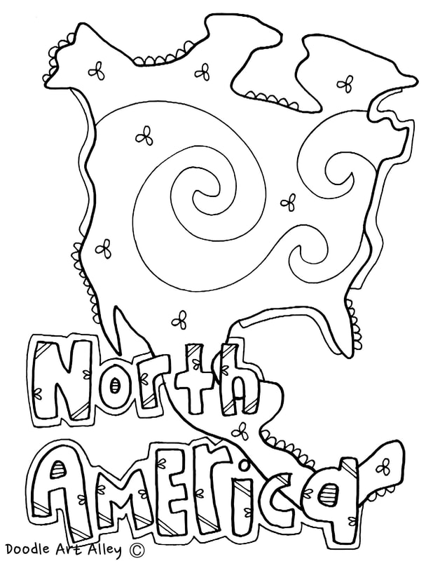 Continent coloring pages