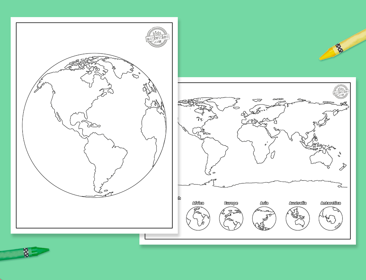 Free printable world map coloring pages kids activities blog