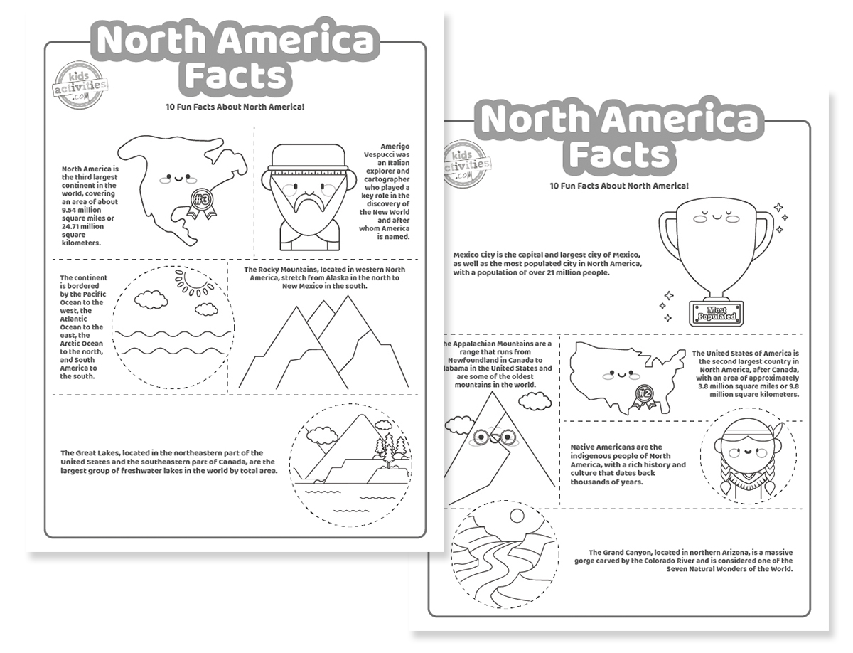 Fun facts about north america free printables kids activities blog