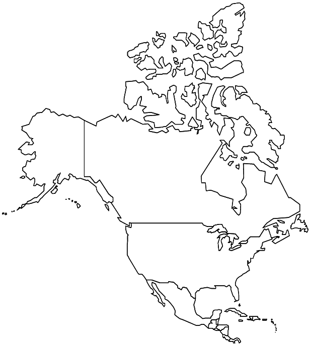 Coloring country of north america picture