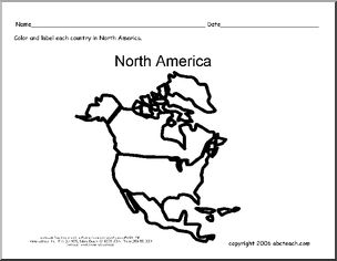 Map coloring north america primary