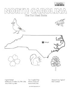 North carolina coloring page