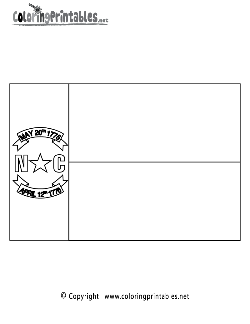 North carolina flag coloring page