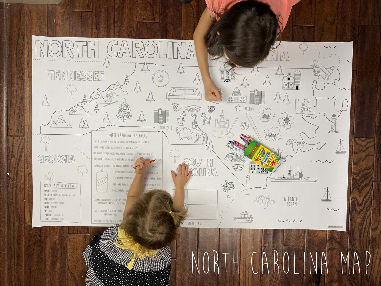 North carolina state map coloring sheet â