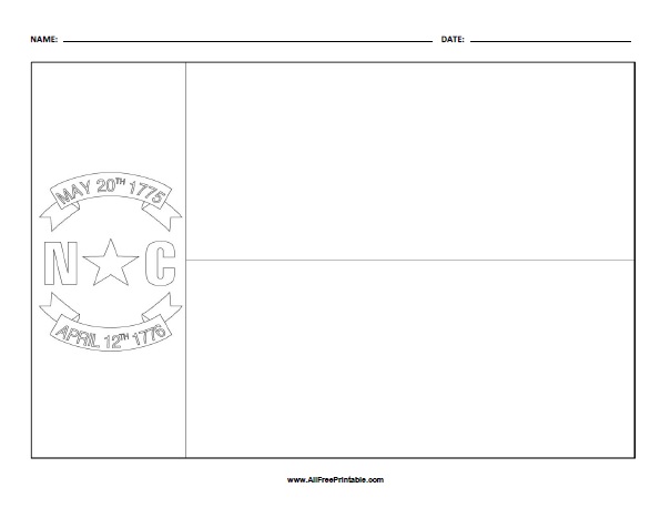 North carolina flag coloring page â free printable