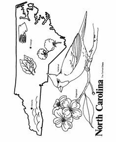 North carolina state outline coloring page north carolina map coloring pages north carolina history