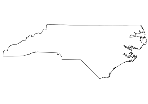 Outline map of north carolina coloring page free printable coloring pages