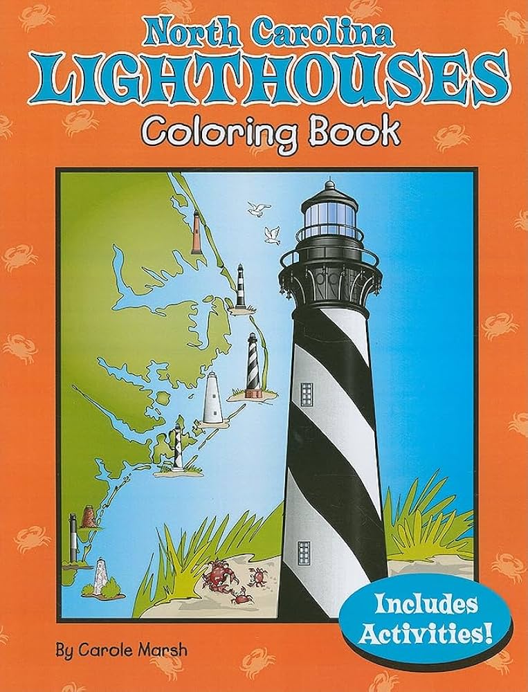 North carolina lighthouses coloring book marsh carole books