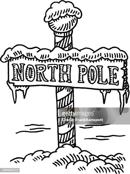 North pole sign drawing high