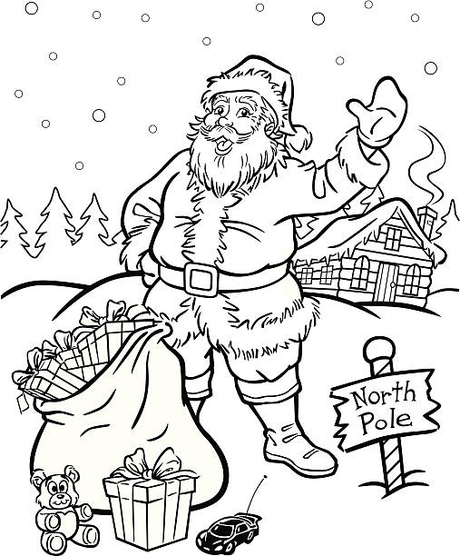 Coloring book santa claus stock illustration