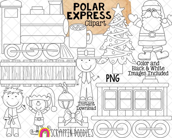 Polar express clipart north pole christmas clip art christmas train santa claus mercial use png sublimation