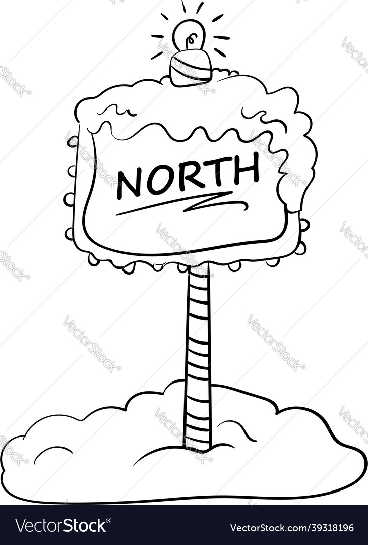 North pole sign coloring page royalty free vector image