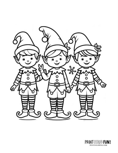Cute christmas elves santas elves clipart coloring pages direct from the north pole at