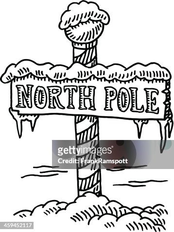 North pole sign drawing high