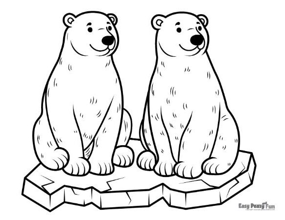 Printable polar bear coloring pages