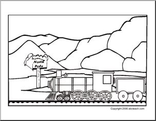 Polar express train coloring page i