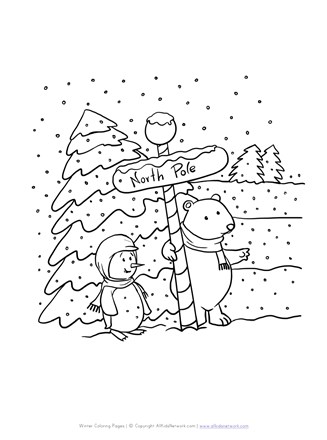 North pole coloring page all kids network
