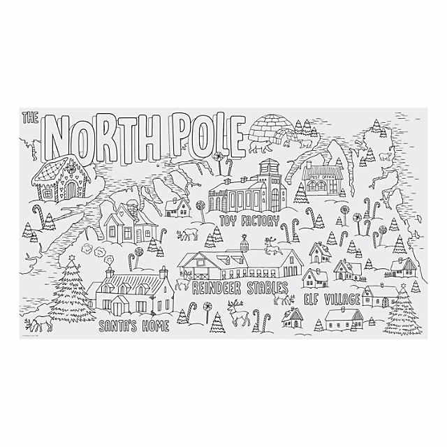 Color your own north pole map oriental trading