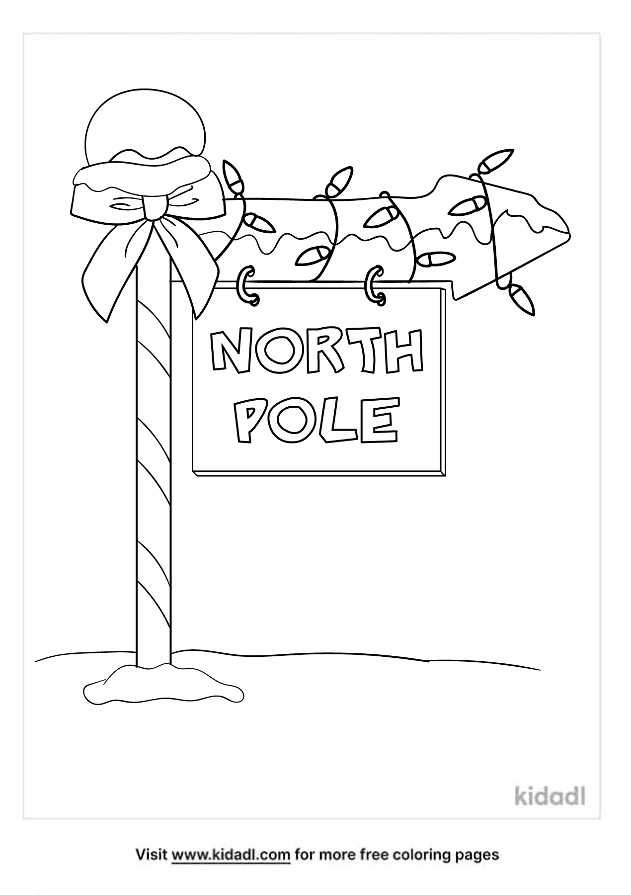 Free north pole sign coloring page coloring page printables