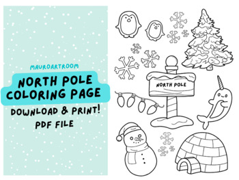 North pole coloring tpt