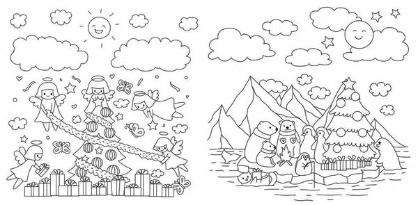 Christmas coloring page vector images