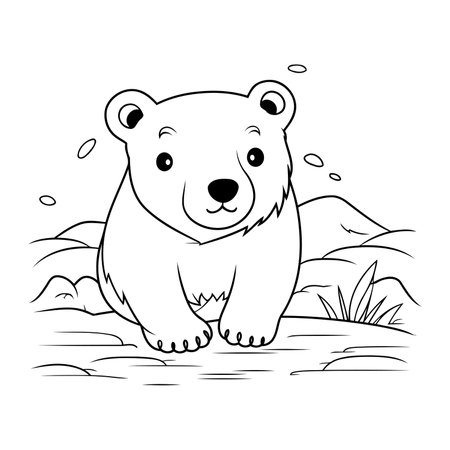 Polar bear coloring page stock photos and images
