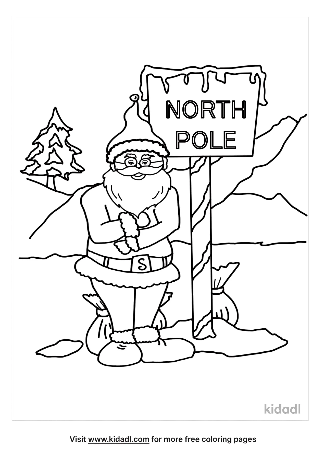 Free north pole coloring page coloring page printables