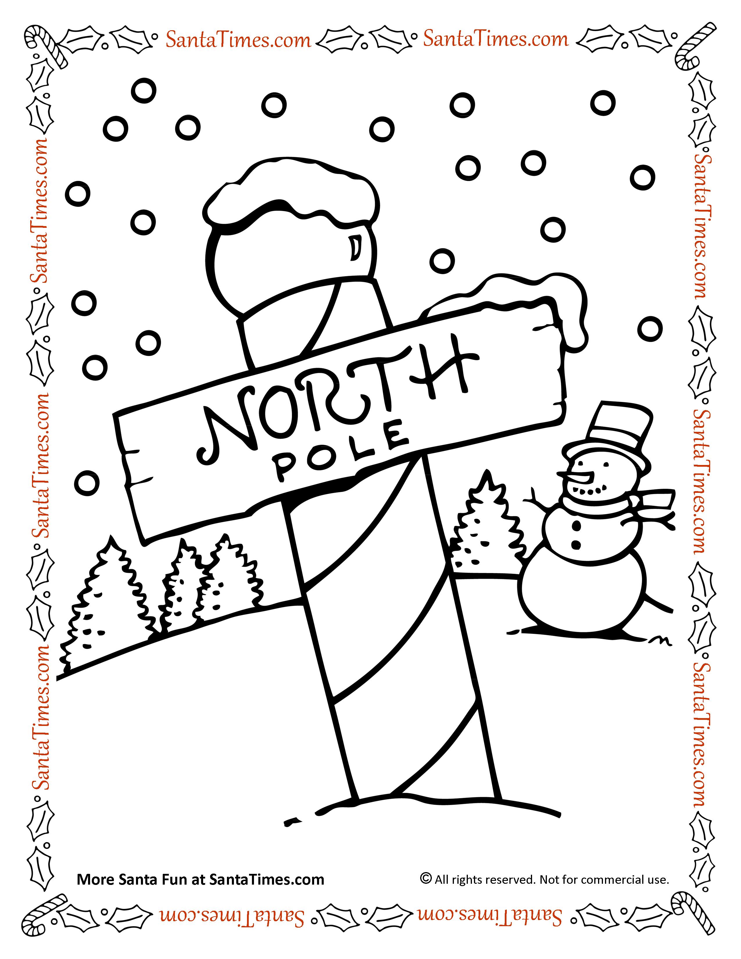 North pole coloring page