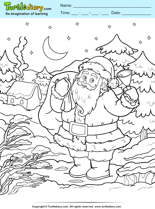 Christmas at the north pole coloring sheet turtle diary