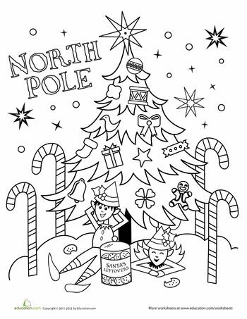 Color the north pole worksheet education printable christmas coloring pages christmas coloring pages north pole