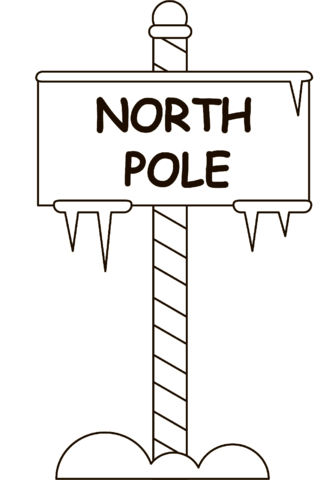 North pole sign coloring page free printable coloring pages